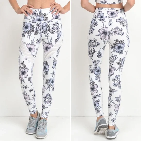 Hibiscus Ribbed Mesh Moto Legging - Picture 7 of 8